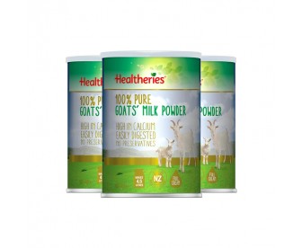 【新西兰直邮包邮】Healtheries 贺寿利 纯山羊成人奶粉 450克x3罐/箱【收件人身份证必须上传】【新疆、西藏、内蒙古、青海、宁夏、海南、甘肃，需加收运费】